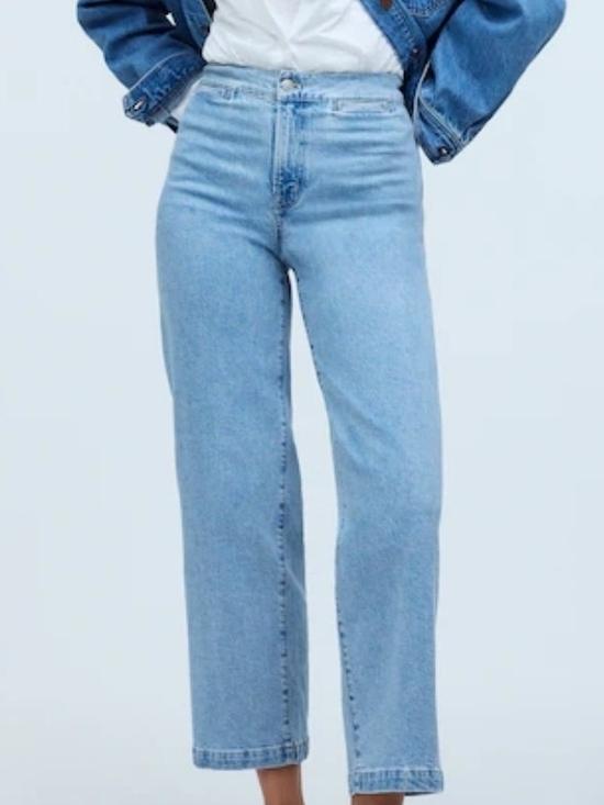 Madewell Denim - Madewell Emmett WideLeg Crop Jeans Light Blue Wash Sz 26